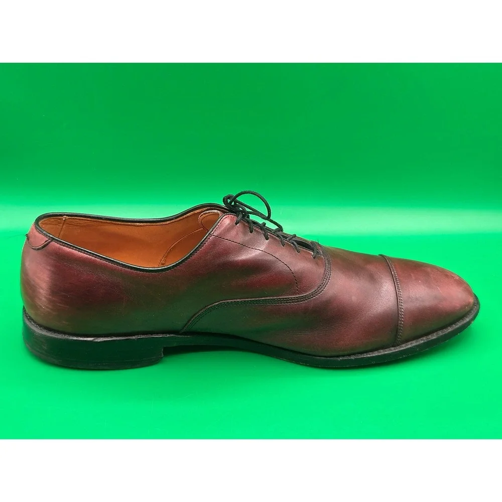 Allen Edmonds Mens Park Avenue Burgundy Leather Cap Toe Oxford Shoes 14 EEE 5875